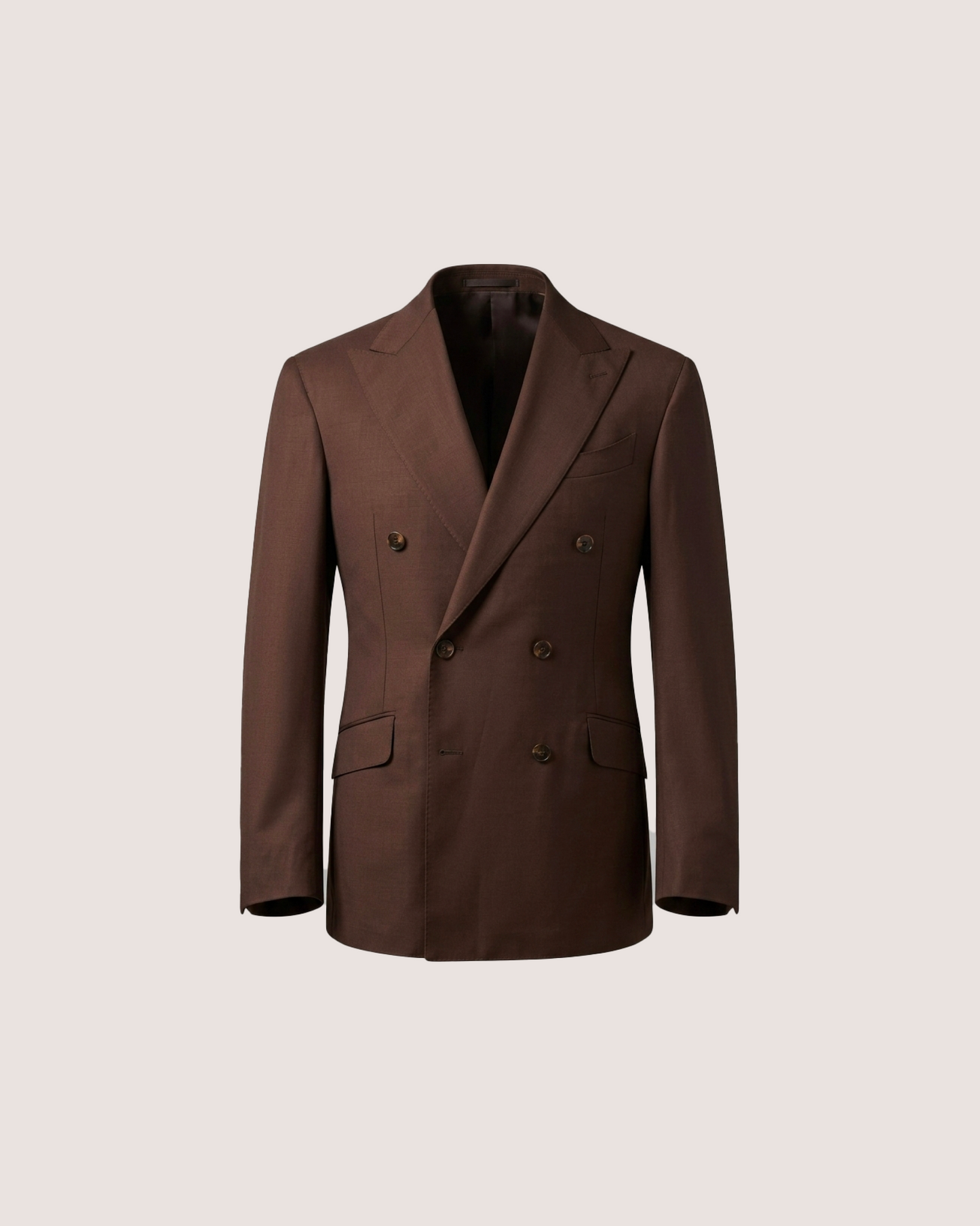 Double Breasted Blazer Chocolate Brown Worsted Wool