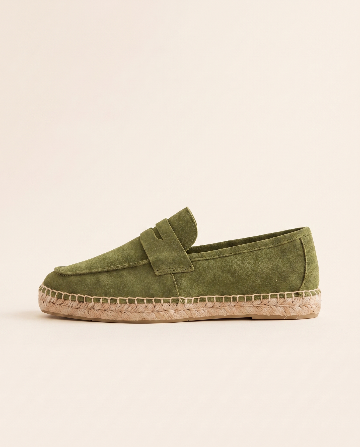 Penny Espadrilles Olive Green Suede