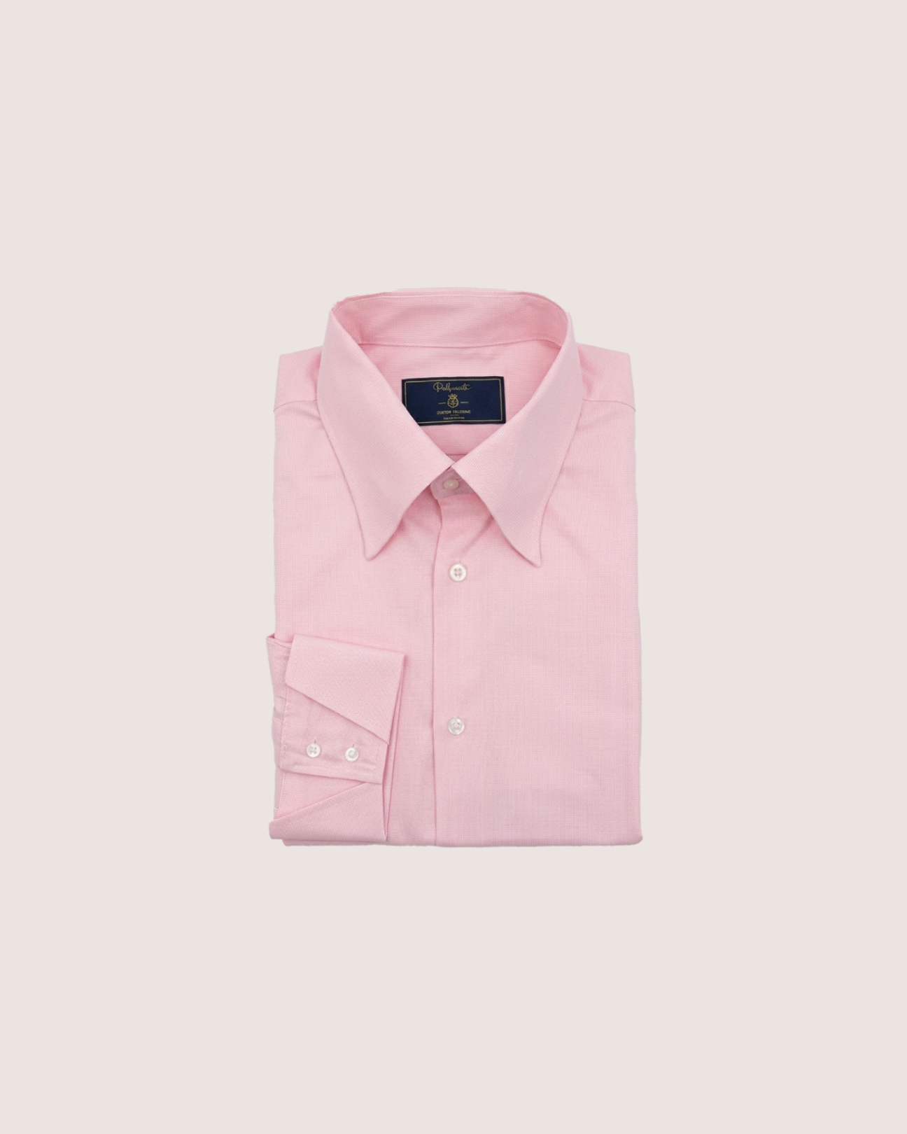 Pink Checkered Cotton Shirt Hidden Button Collar