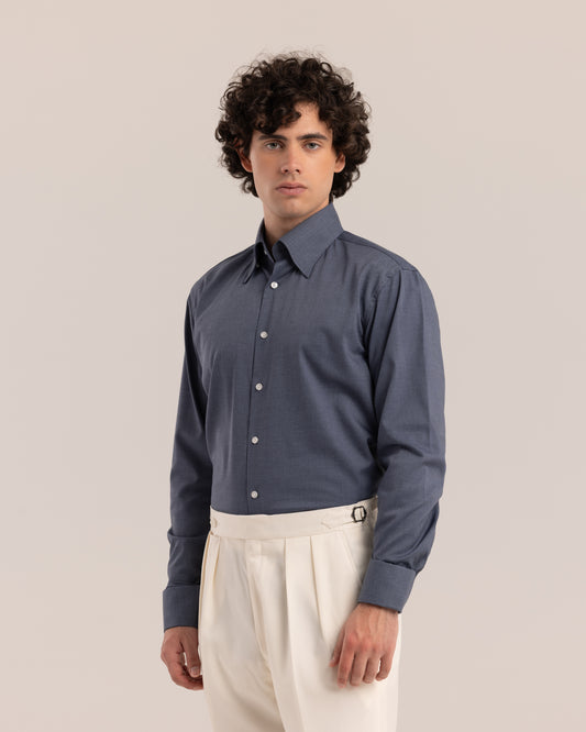 High Collar Shirt Gray