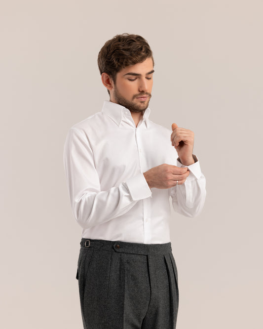 High Collar Classic Shirt White