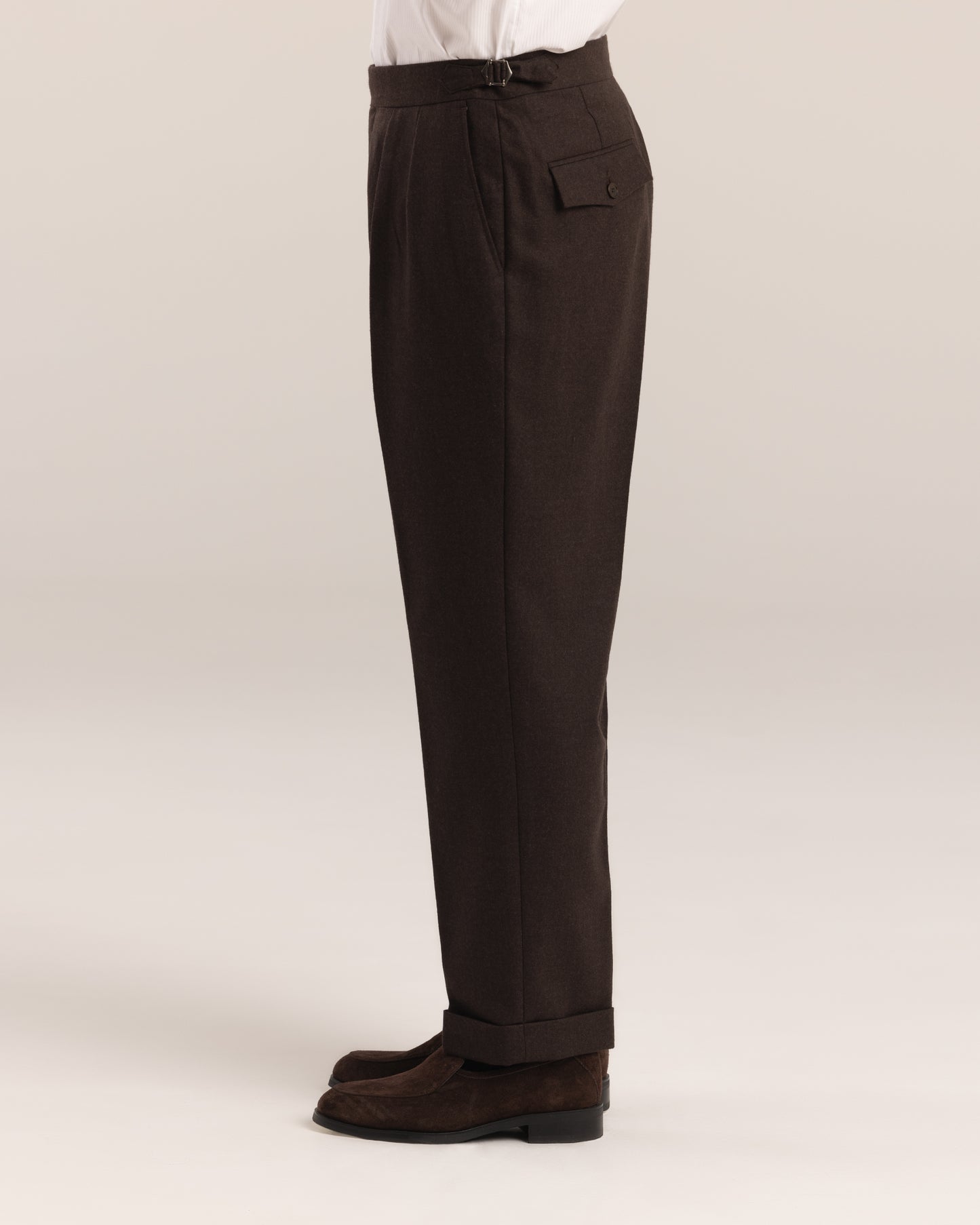 Double Pleated Trouser Brown
