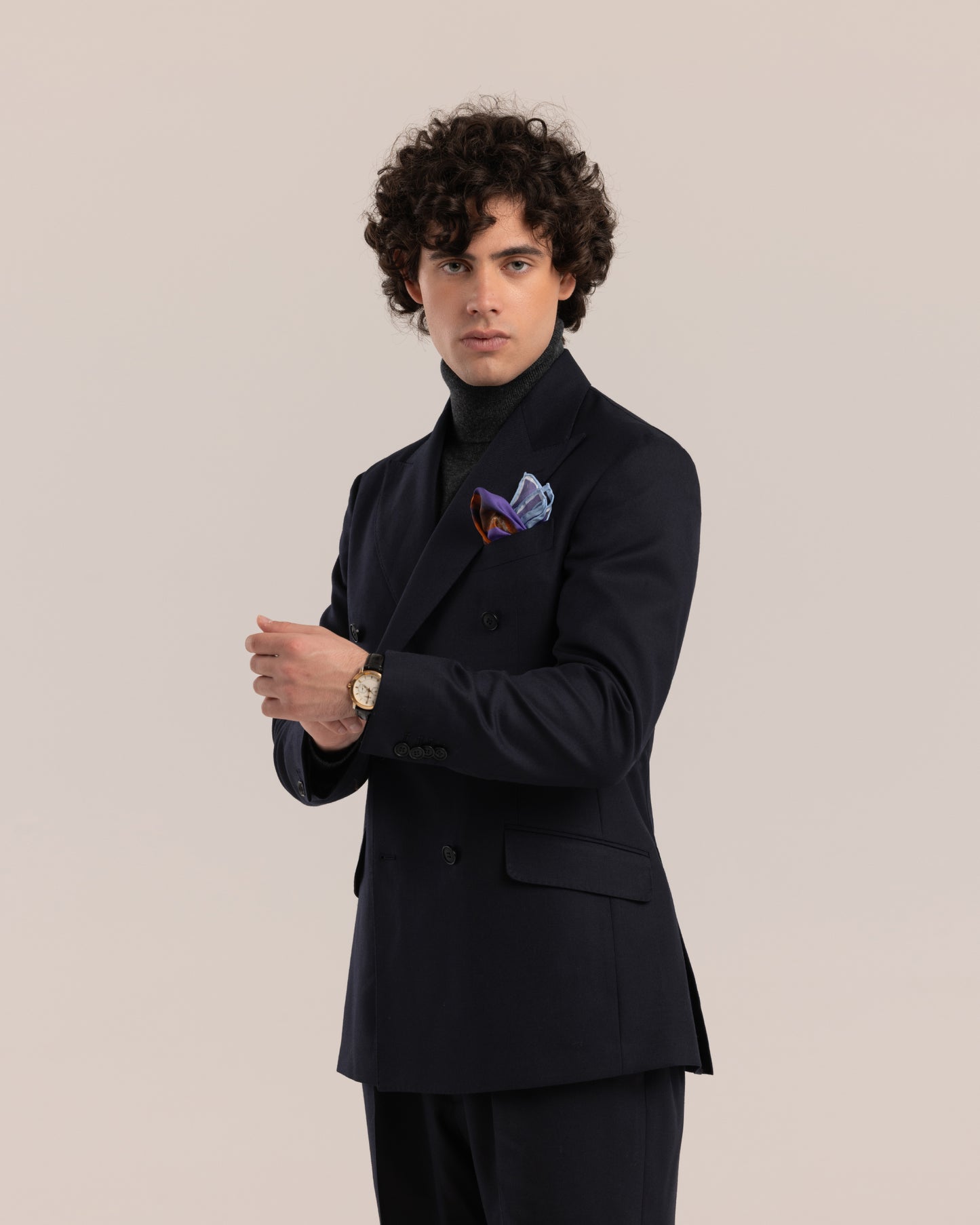 Double Breasted Blazer Dark Navy