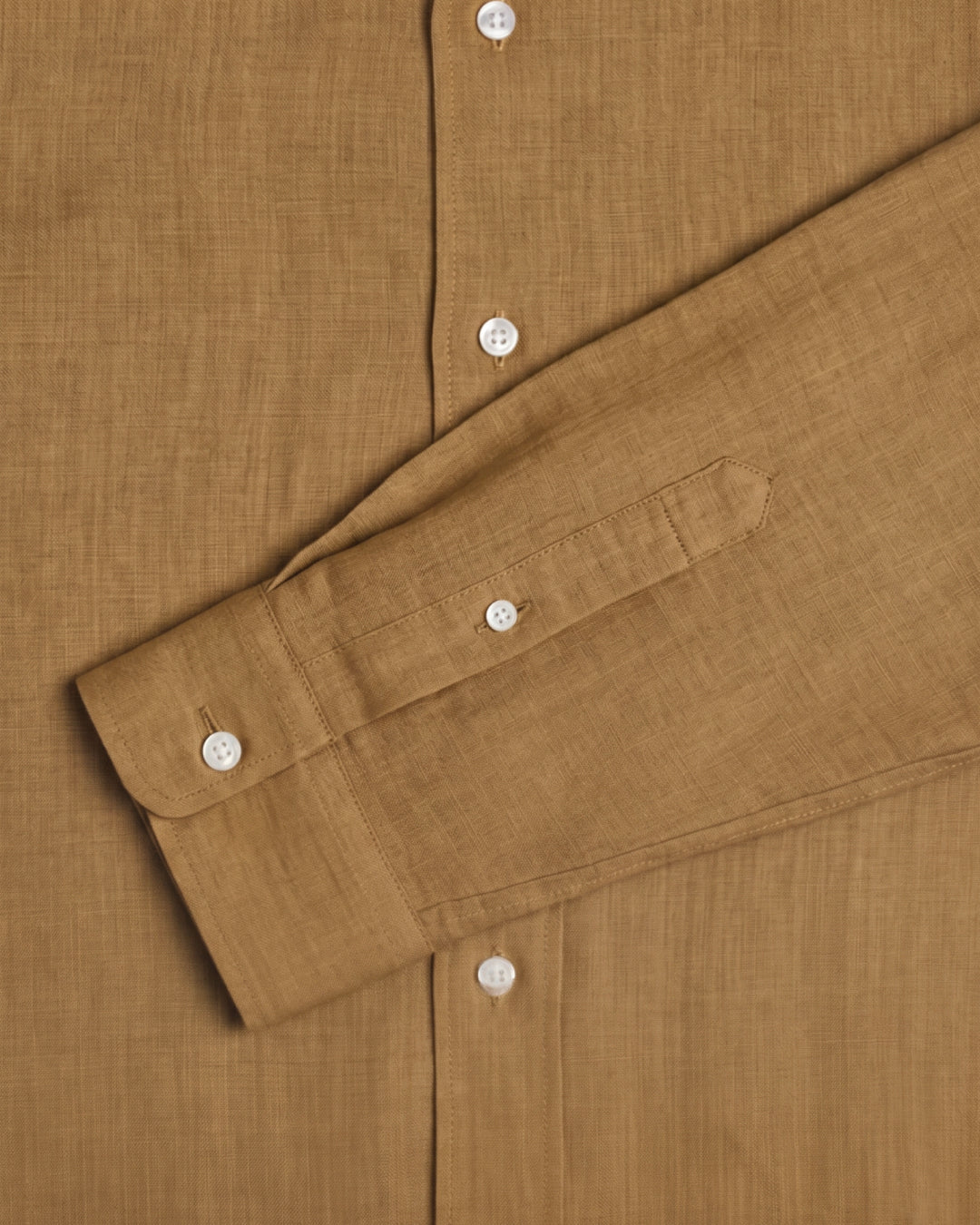 Brown Linen Shirt One-Piece Collar