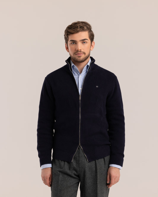 Full-Zip Knitted Jacket Navy