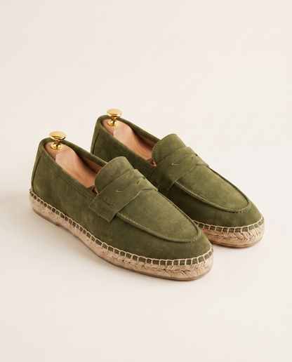 Penny Espadrilles Olive Green Suede