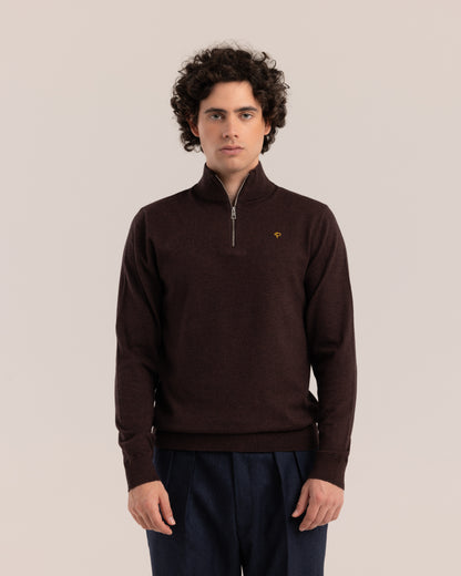 Half-Zip Sweater Brown
