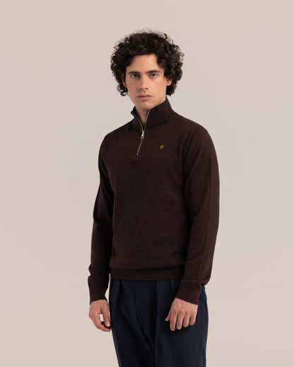 Half-Zip Sweater Brown