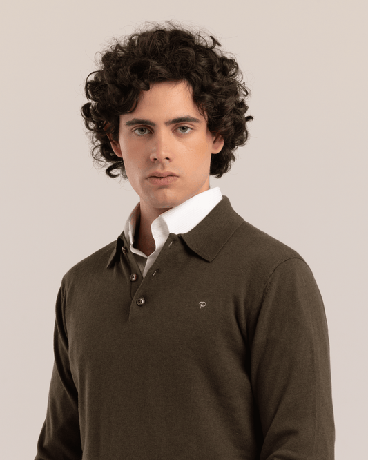 Polo Long Sleeve Sweater Khaki