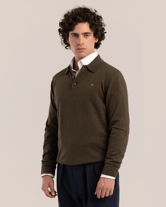 Polo Long Sleeve Sweater Khaki