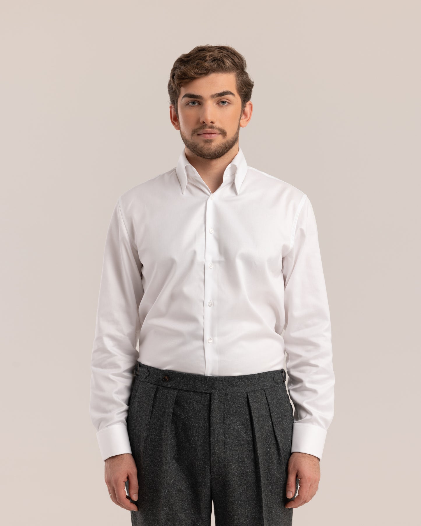 High Collar Classic Shirt White