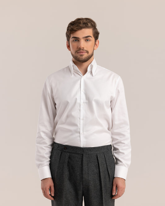 High Collar Classic Shirt White