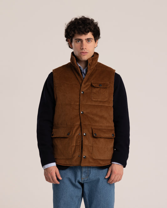 Corduroy Vest Brown