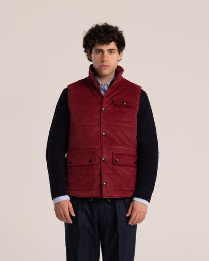 Corduroy Vest Burgundy