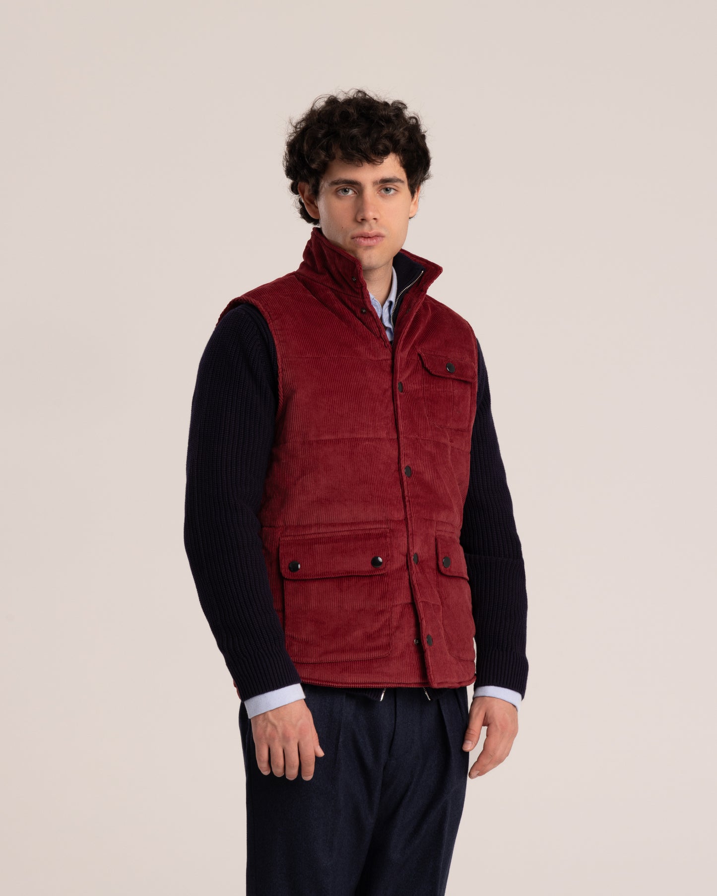 Corduroy Vest Burgundy