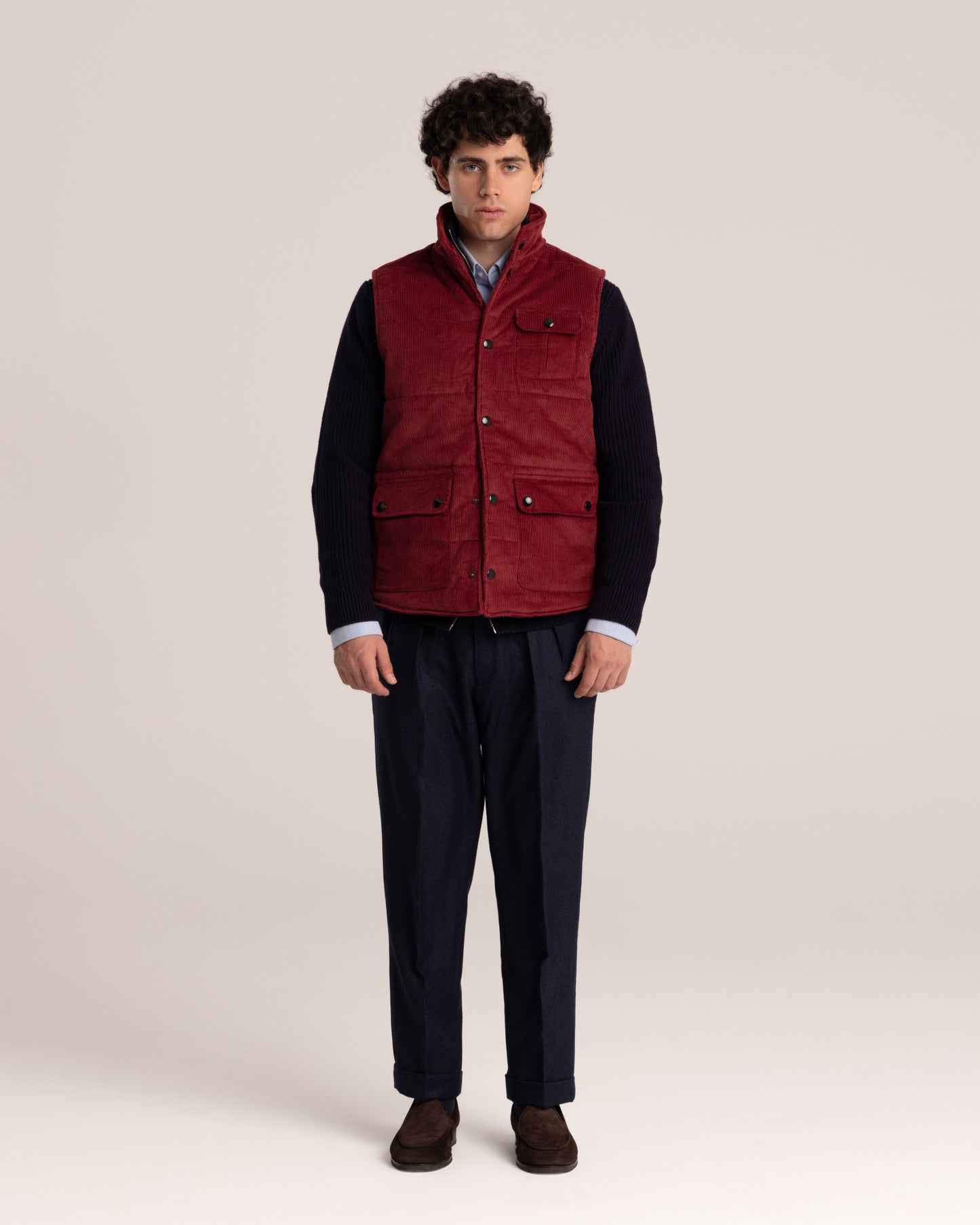 Corduroy Vest Burgundy