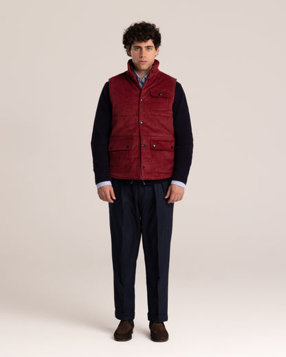 Corduroy Vest Burgundy