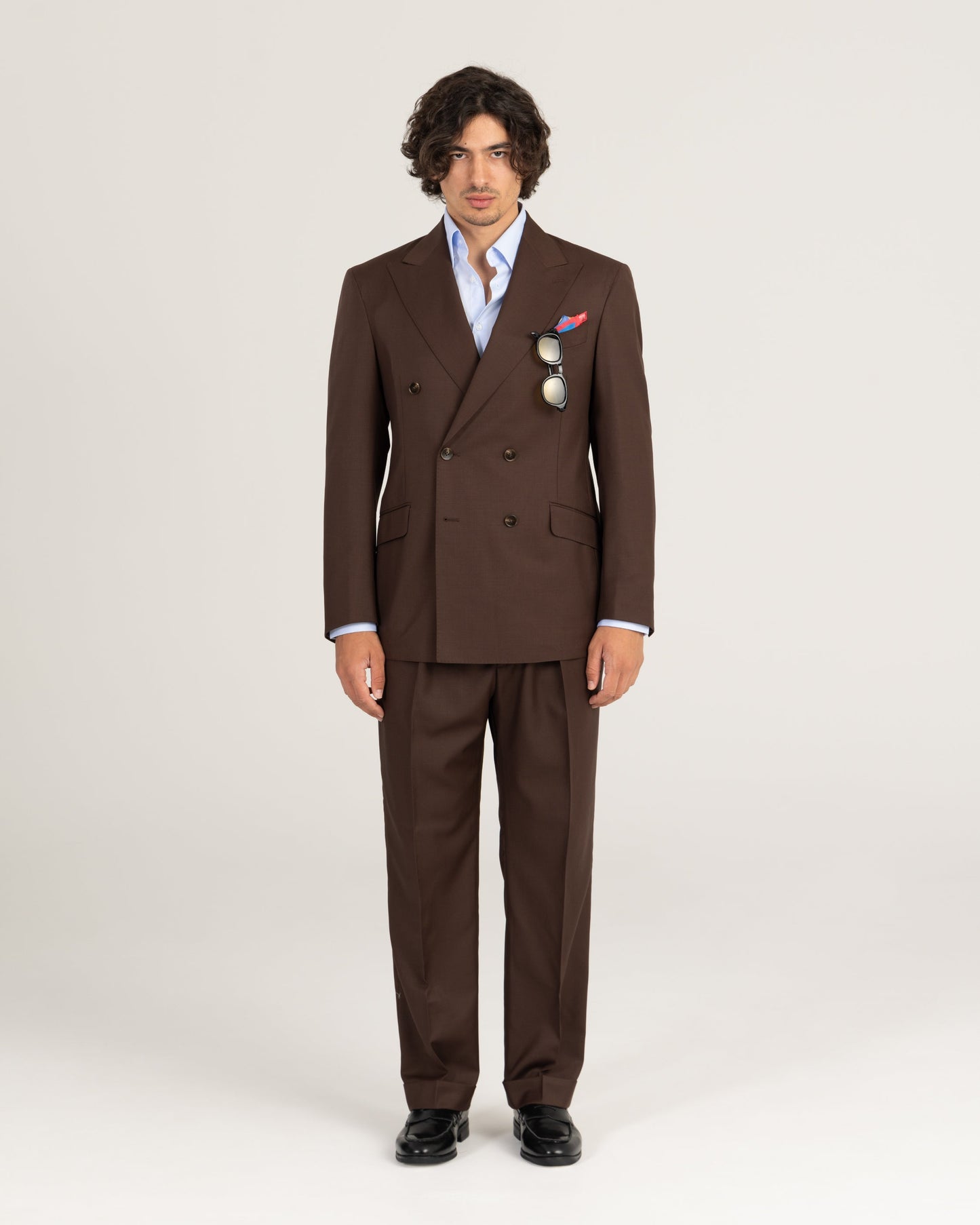 Chocolate Brown Worsted Wool Suit