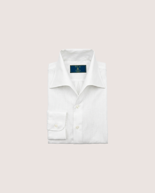 White Linen Shirt One-Piece Collar